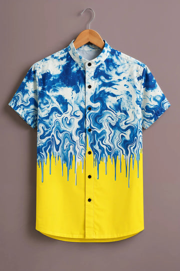 Blue Yellow Marble Wave Shirt
