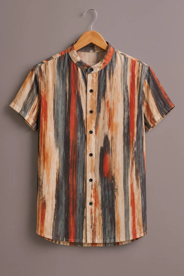 Rust Charcoal Brushstroke Shirt
