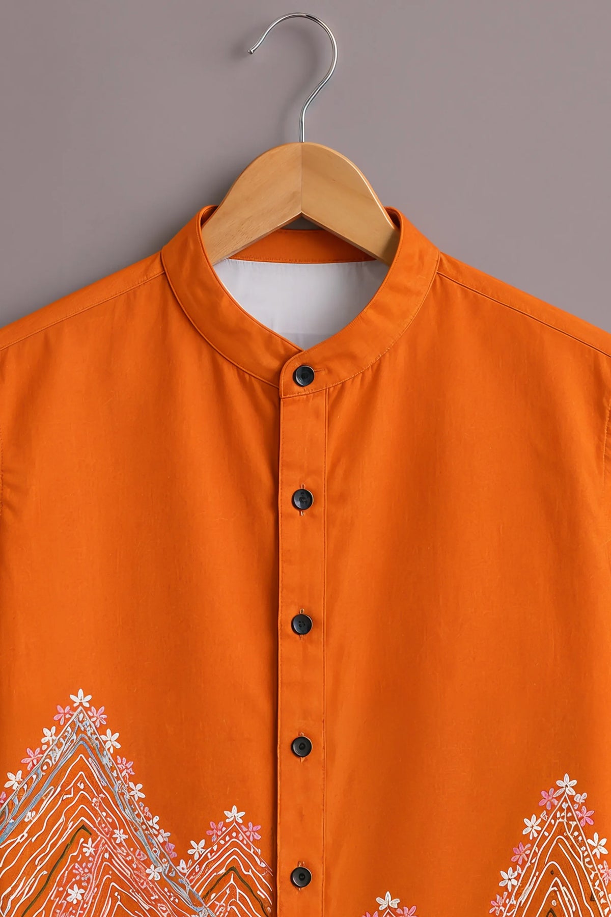 Orange Mountain Folk Art Shirt