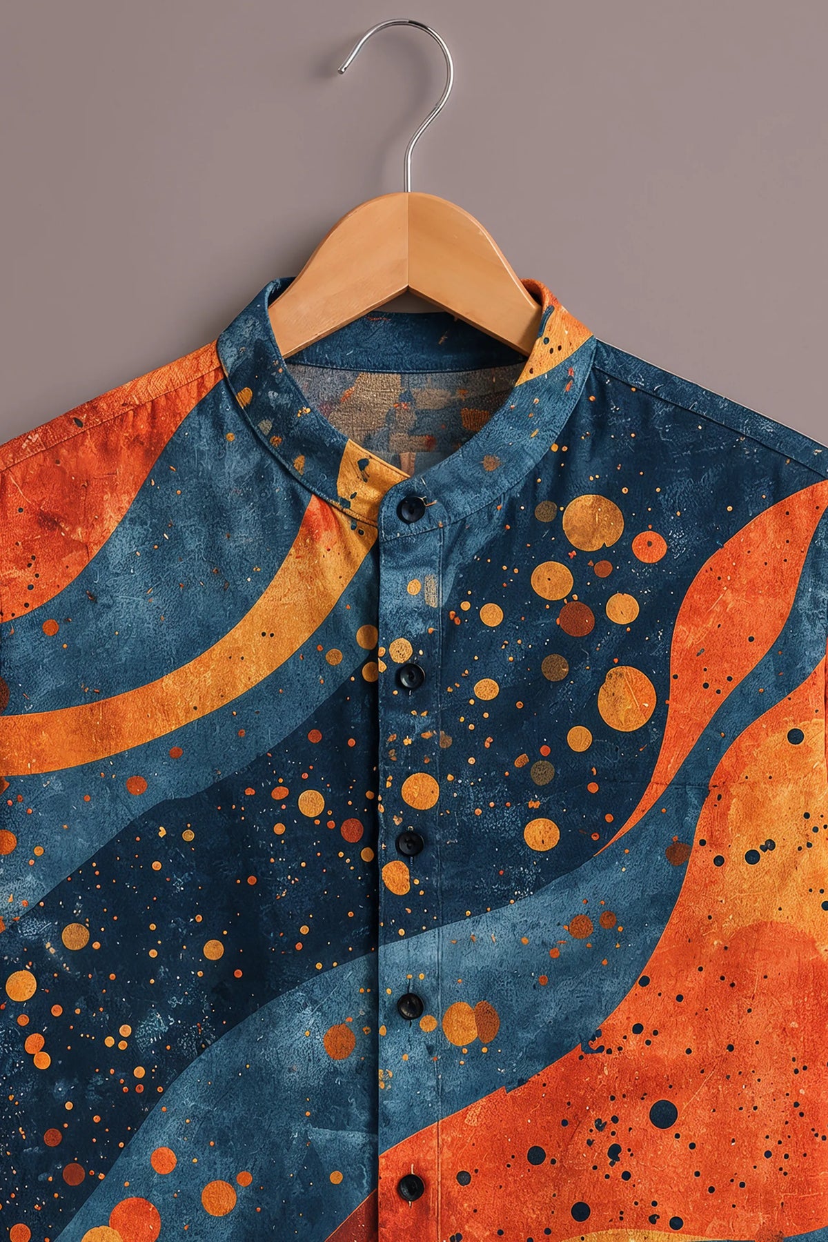 Men's Navy Sunset Abstract Shir